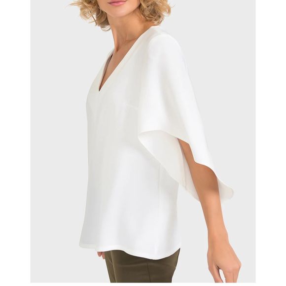 Joseph Ribkoff Vanilla Top, White Blouse, Style 193450, Size 10, MSRP $183 - Picture 1 of 8